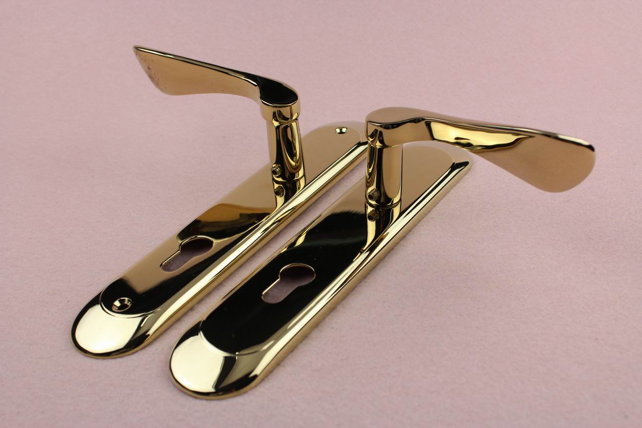 European Style Rustproof PVD Gold Door Lever Handle