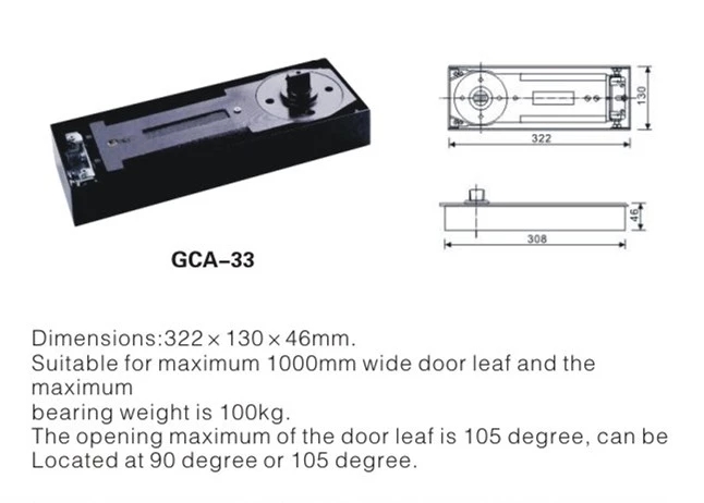 High Durable and Heavy Weight Floor Mounted Floor Spring Hinge Door Closer Locks